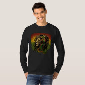 Rasta Reggae Lion Of Judah Rastafarian Roots Regga Tシャツ (正面フル)