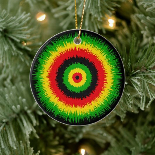 Rasta Reggae Music Tie Dye Bullseye セラミックオーナメント (ツリー)