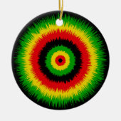 Rasta Reggae Music Tie Dye Bullseye セラミックオーナメント (正面)