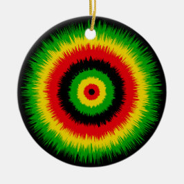 Rasta Reggae Music Tie Dye Bullseye セラミックオーナメント
