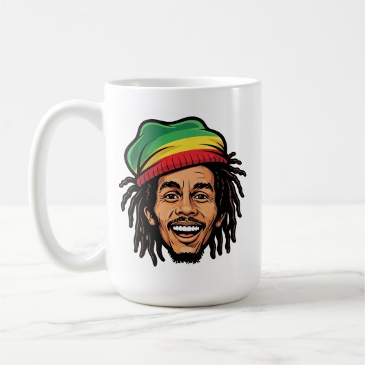 Rasta Roots & Reggae Rhythms - Iconic Bob Marley コーヒーマグカップ (左)