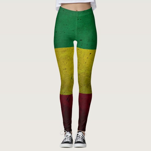 Rastafara Power - Rasta Yoga - Reggae Leggins レギンス (正面)