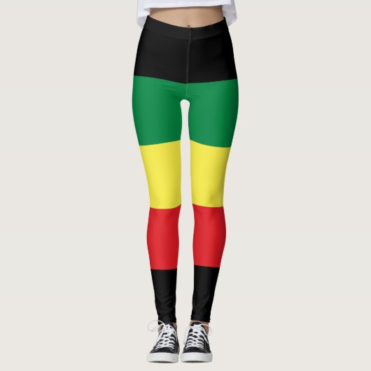 Rastafara Power - Rasta Yoga - Reggae Leggins レギンス (正面)