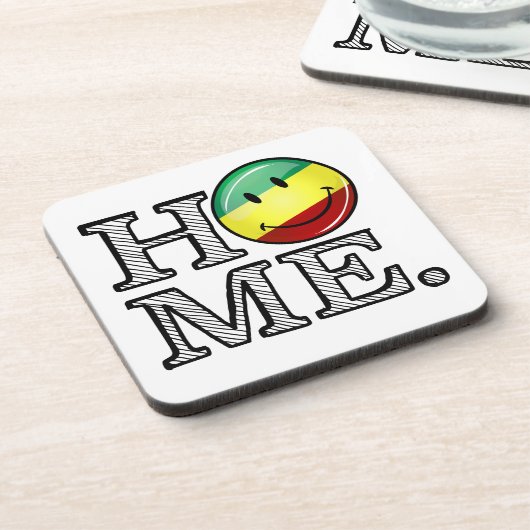 Rastafariのプライドの微笑の旗の引っ越し祝いパーティー コースター (左側)