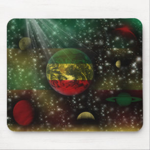 Rastafariの惑星の世界の宇宙のマウスパッド マウスパッド