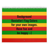 RASTAFARIの旗はあなた自身のイメージのためのカレンダーを着色します カレンダー (カバー)