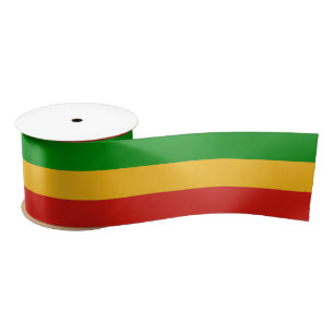RASTAFARIの旗色 + あなたの文字 サテンリボン
