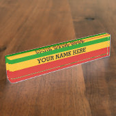 RASTAFARIの旗色 + あなたの文字 デスクネームプレート (側面)