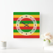 RASTAFARIフラグの色+あなたのアイディア スクエア壁時計 (ホーム)