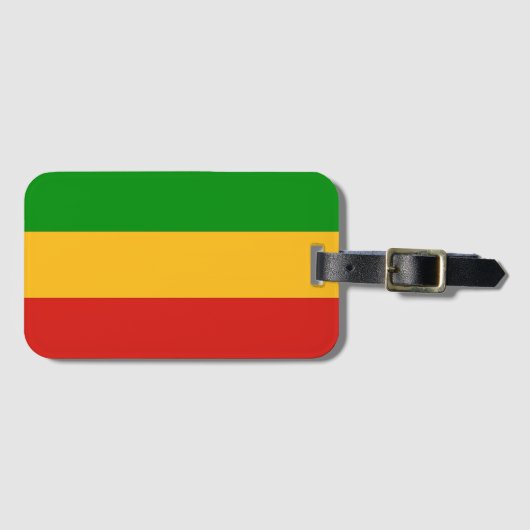 RASTAFARIフラグの色+あなたのアイディア ラゲッジタグ (正面横)