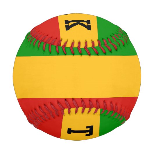 RASTAFARIフラグの色+あなたのアイディア 野球ボール (正面)