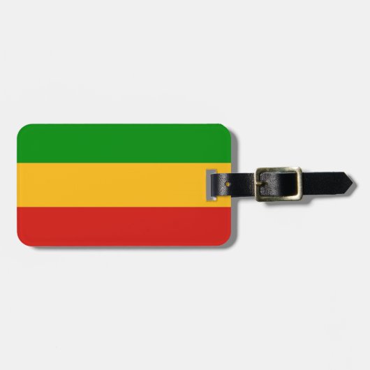 RASTAFARIフラグの色+テキスト ラゲッジタグ (正面横)