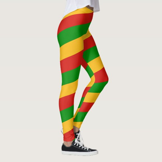 RASTAFARIフラッグの色ストライプ+アイディア レギンス (右)