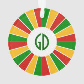 RASTAFARIフラッグボタンレイ+サインまたはモノグラム オーナメント (裏面)