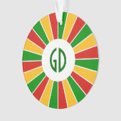 RASTAFARIフラッグボタンレイ+サインまたはモノグラム オーナメント (正面)