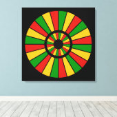 RASTAFARIフラッグボタンレイ+サインまたはモノグラム キャンバスプリント (インサイチュ (ウッドフロア))