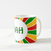 RASTAFARIフラッグボタンレイ+サインまたはモノグラム コーヒーマグカップ (正面右)