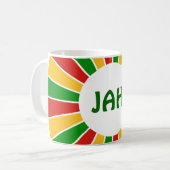 RASTAFARIフラッグボタンレイ+サインまたはモノグラム コーヒーマグカップ (正面左)