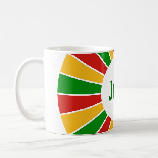 RASTAFARIフラッグボタンレイ+サインまたはモノグラム コーヒーマグカップ (左)