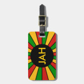 RASTAFARIフラッグボタンレイ+サインまたはモノグラム ラゲッジタグ (正面縦)