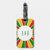 RASTAFARIフラッグボタンレイ+サインまたはモノグラム ラゲッジタグ (裏面縦)