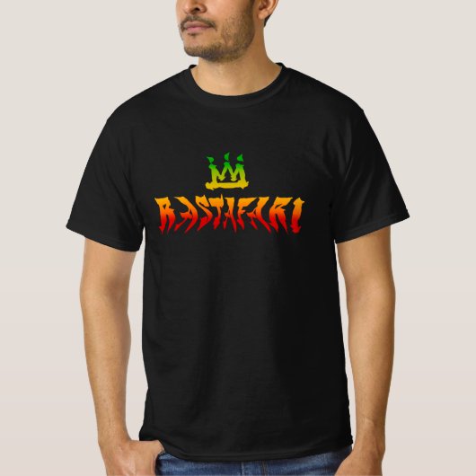 Rastafari歪んだラスタ色レゲエTシャツ Tシャツ (正面)