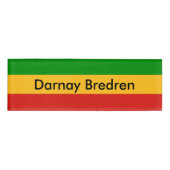 RASTAFARI FLAG COLORS +お名前とアイディア 名札 (正面)