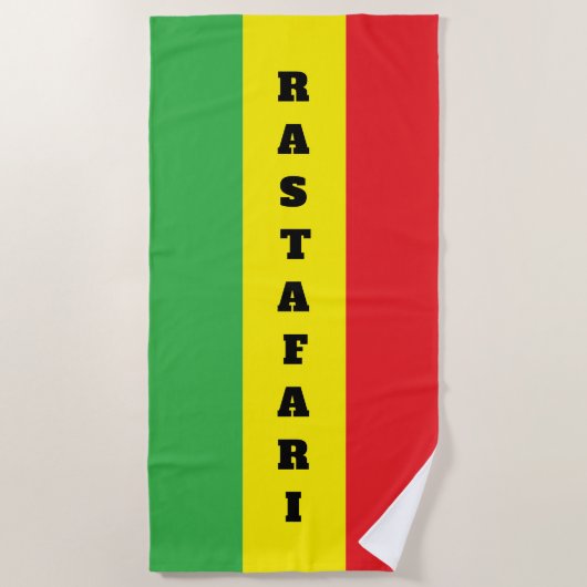 Rastafari flag custom ビーチタオル (正面)