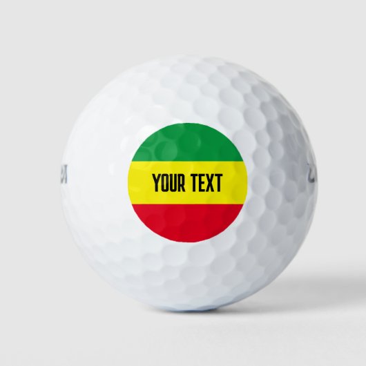 Rastafari flag golf ball set with custom text ゴルフボール (正面)