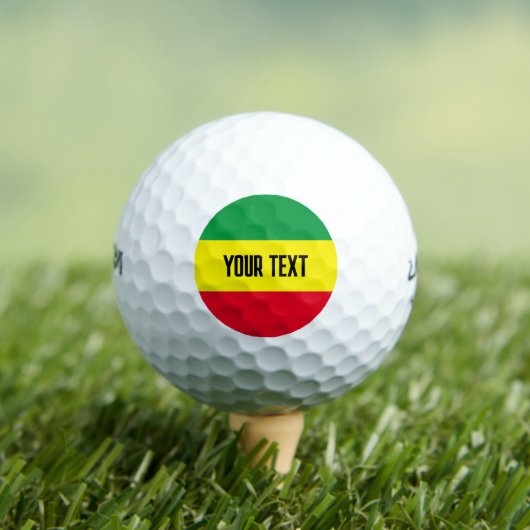 Rastafari flag golf ball set with custom text ゴルフボール (インサイチュ 木)