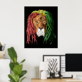 Rastafari Lion ポスター (ホームオフィス)