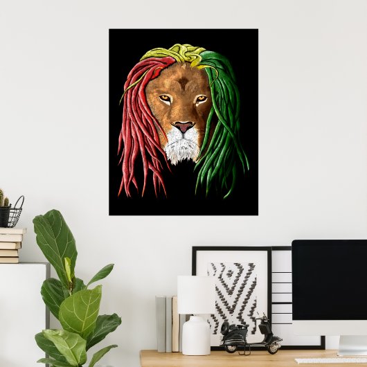 Rastafari Lion ポスター (ホームオフィス)