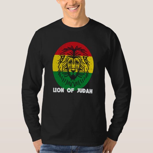 Rastafari Lion Head Jamaica Souvenir Rasta Roots R Tシャツ (正面)