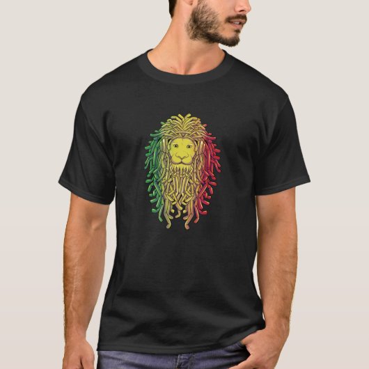 Rastafari Lion of Judah Jamaica Souvenir Rasta Roo Tシャツ (正面)