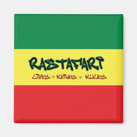 Rastafari Lives Rules Magnet マグネット (正面)