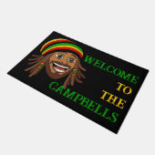 Rastafari Rasta Man Welcome ドアマット (アングル)