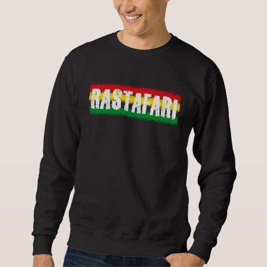 Rastafari Stripes Jamaica Souvenir Rasta Roots Reg スウェットシャツ (正面)