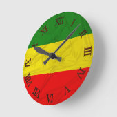 Rastafarianのしわを寄せられた旗 ラウンド壁時計 (傾斜)