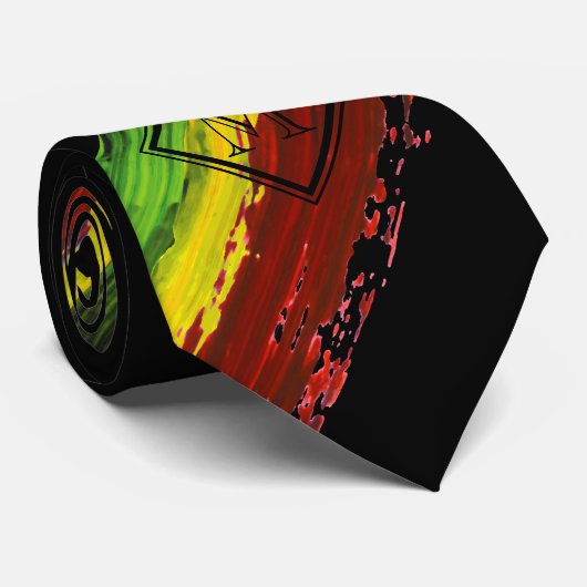 Rastafarianのペンキは黒いモノグラム1の側面をなでます ネクタイ (ロール)