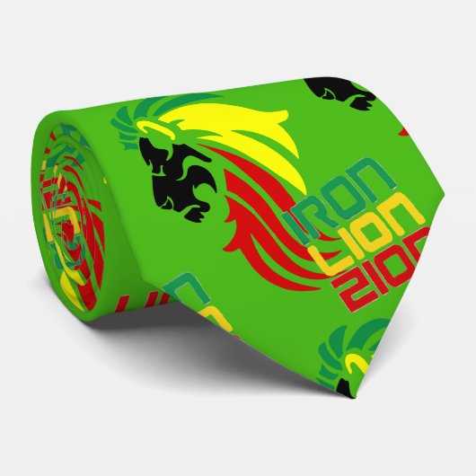 rastafarianレゲエジャマイカの旗はライオンのzionを着色します ネクタイ (ロール)