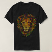 Rastafarian Red Yellow Green Rasta Apparel Lion of Tシャツ (デザイン正面)
