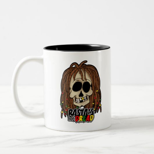 RASTA'S NOT DREAD ! REGGAE ツートーンマグカップ (左)