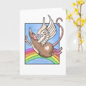 Rat Angel Greeting Card カード (黄色い花)