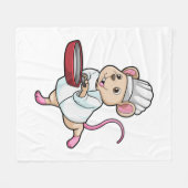 Rat as調理師とパン&料理帽子 フリースブランケット (正面(横))