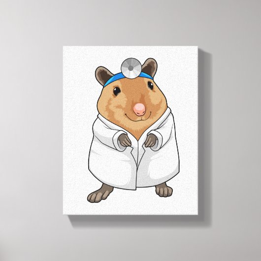 Rat as Doctor with Doctor's coat キャンバスプリント (正面)