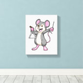 Rat at Music with Triangel キャンバスプリント (インサイチュ (ウッドフロア))