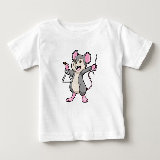 Rat at Music with Triangel ベビーTシャツ (正面)
