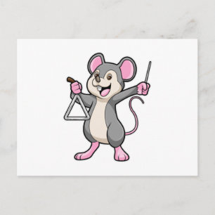 Rat at Music with Triangel ポストカード