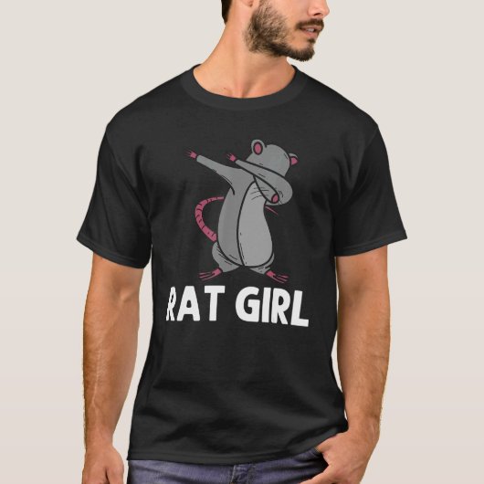 Rat For Girls Kids dabbing Black Brown Rodent Anim Tシャツ (正面)