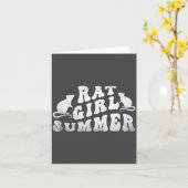 Rat Girl Summer, Animal Lover, Hello Summer, Funny カード (黄色い花)